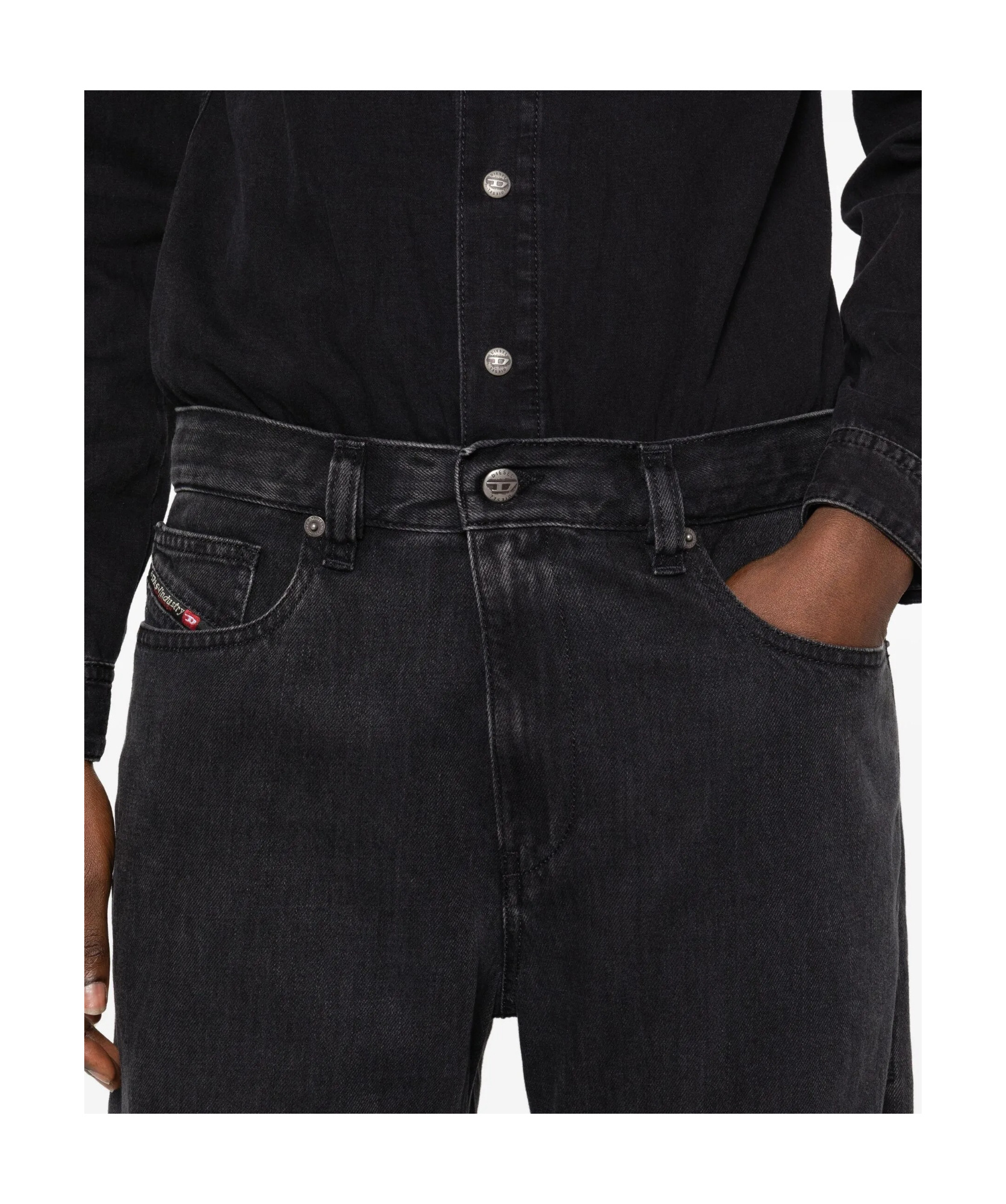 Diesel Button-fastening Jumpsuit In Black
