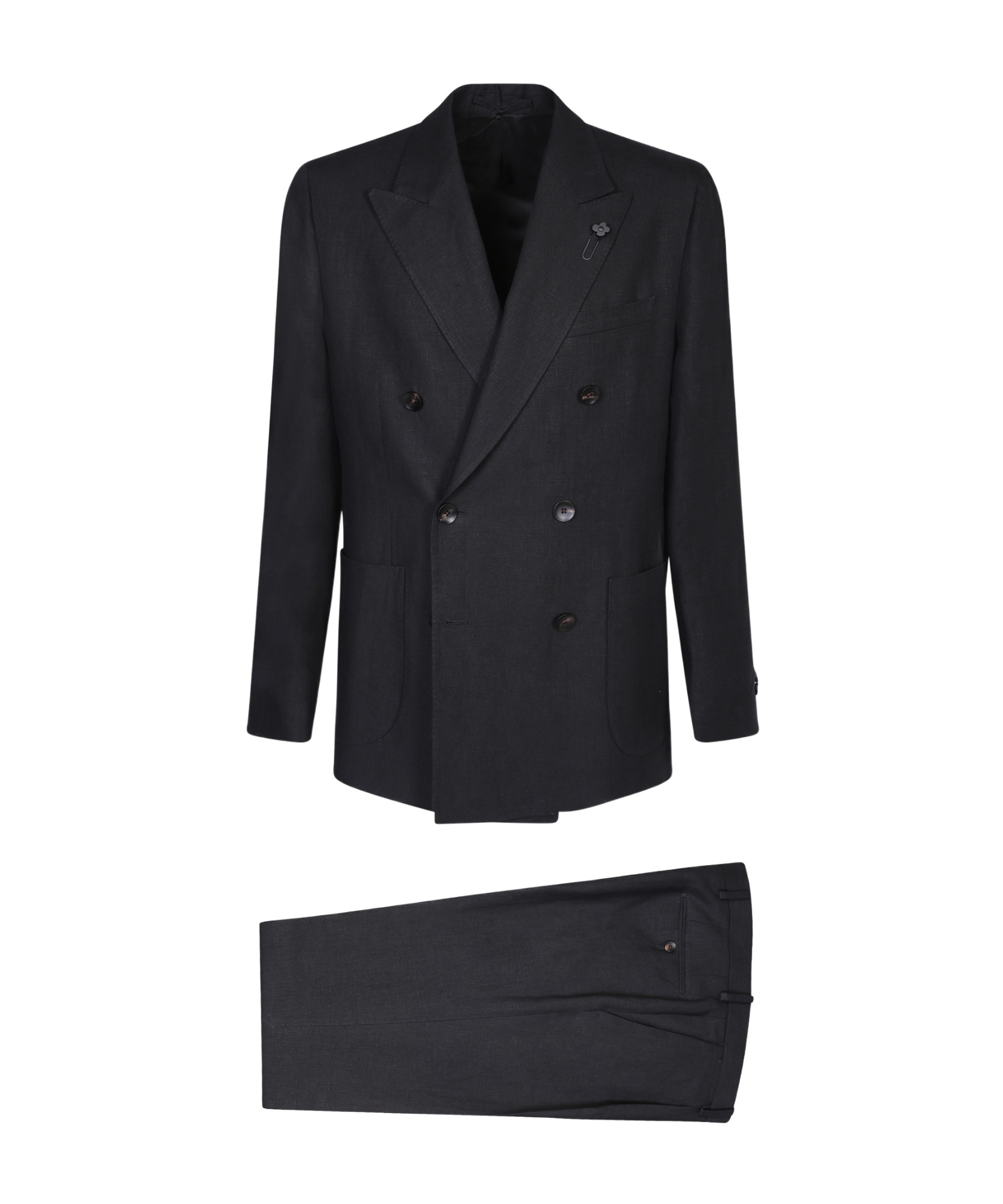 Shop Lardini Long-sleeved Suit In Black