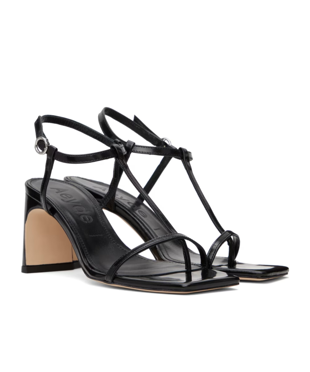 Aeyde Hilma 80mm Leather Sandals In Black