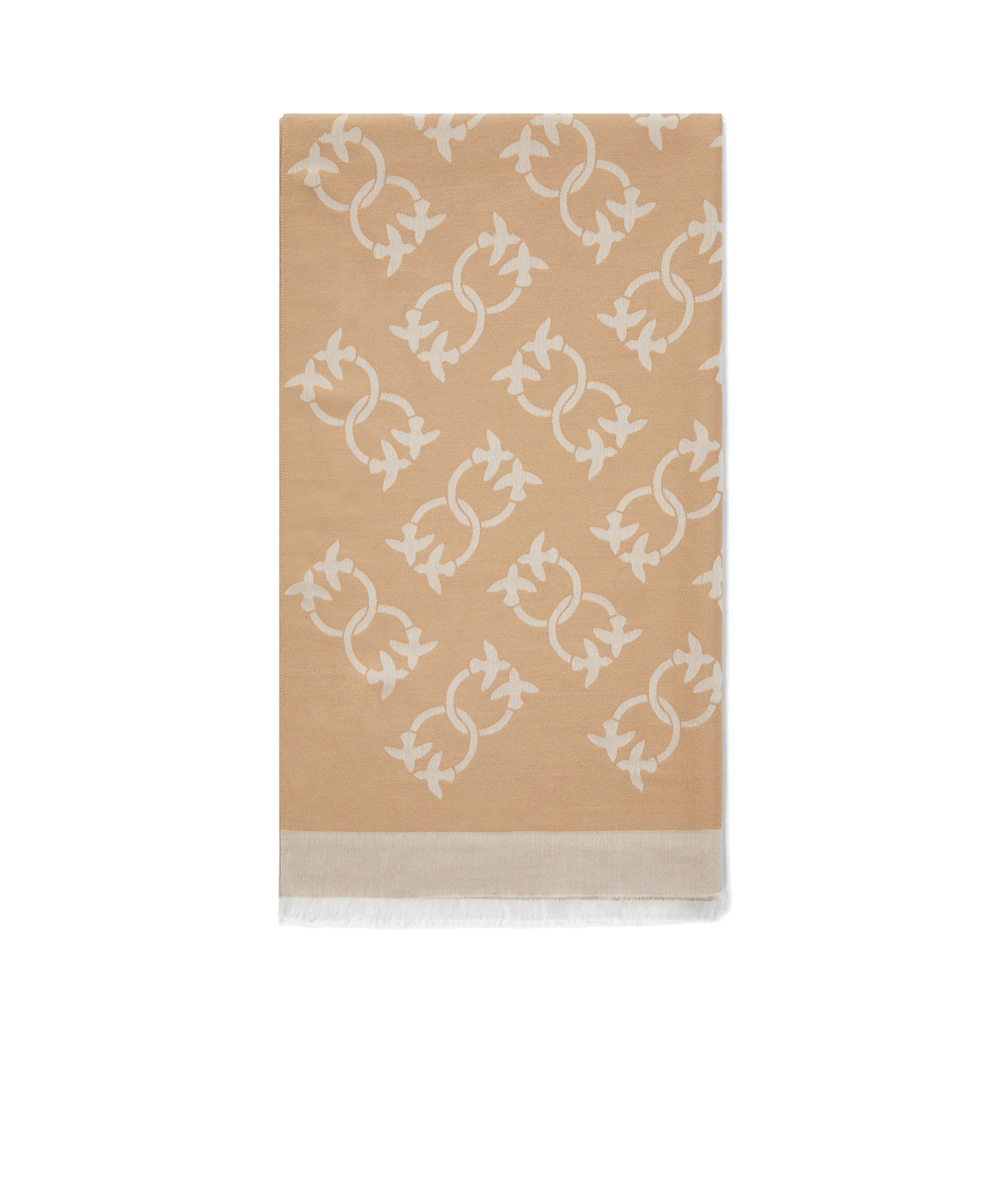 Pinko Acronis Love Birds-motif Scarf In Nude