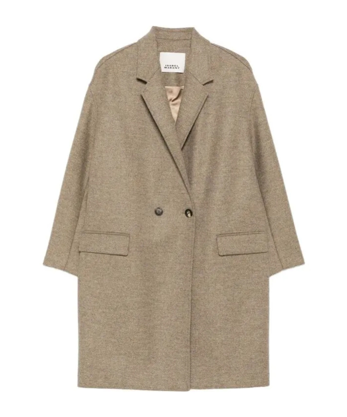 Isabel Marant Efegozi Double-breasted Wool Coat In Brown