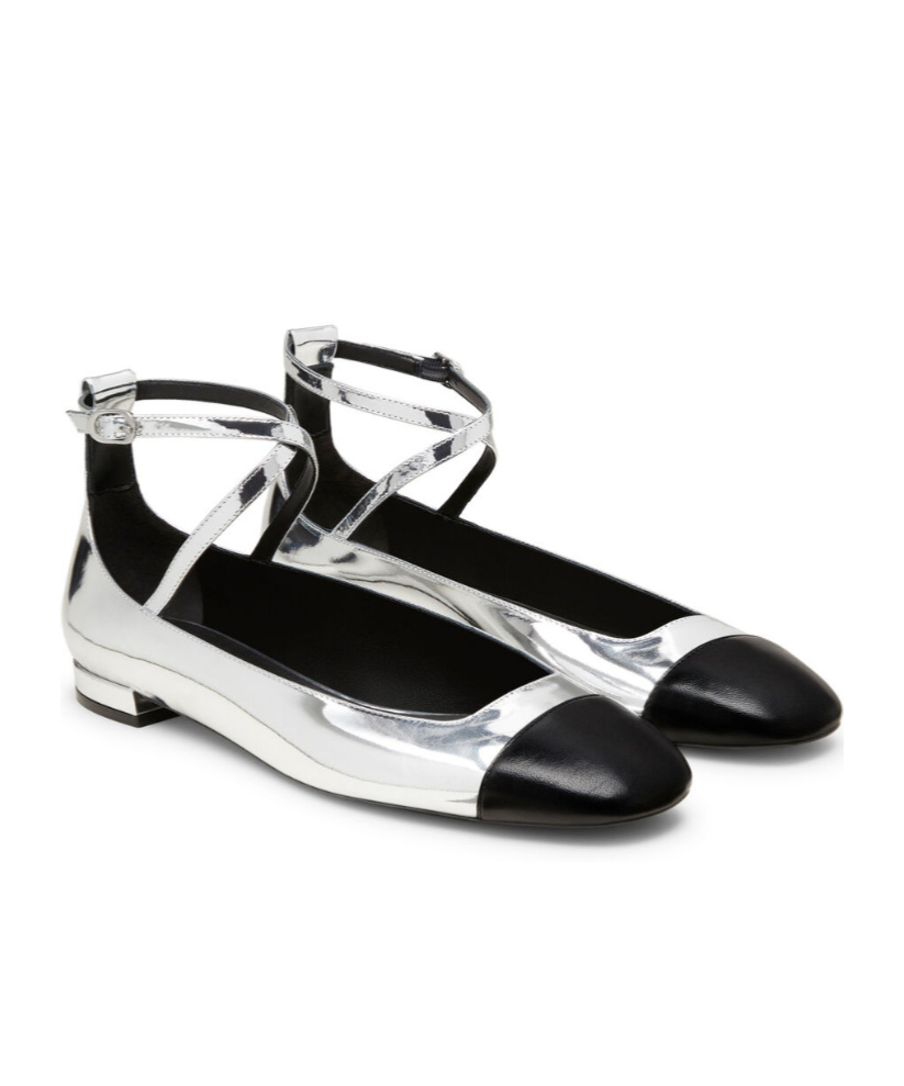 Stuart Weitzman Leather Ballerina Shoes In White