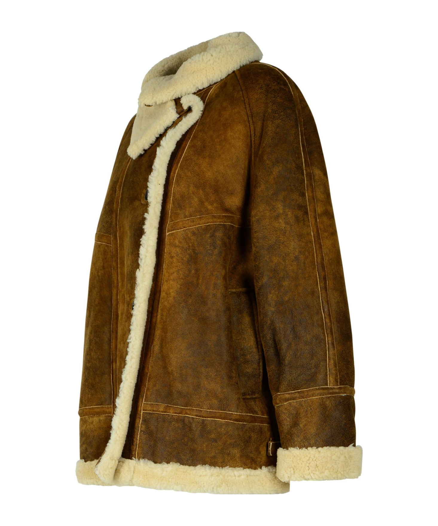 Salvatore Santoro Brown Leather Sheepskin Jacket In Brown