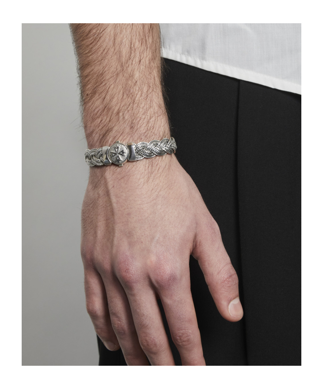 Emanuele Bicocchi Large Diamond-cut Flat Braided Bracelet