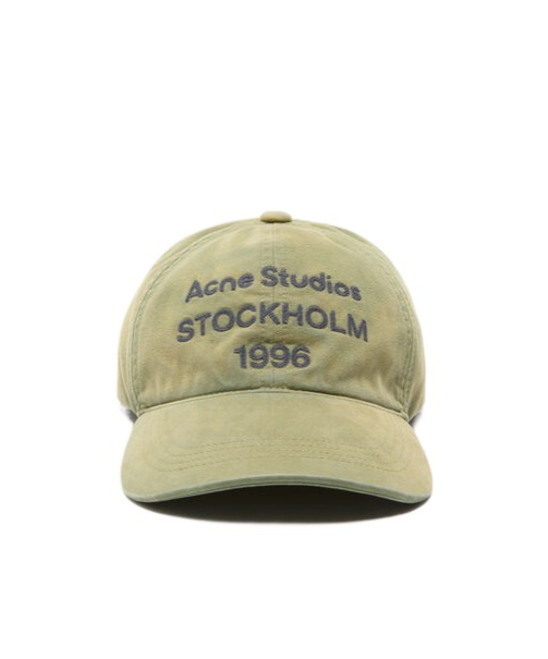 Acne Studios Logo Baseball Cap In Green