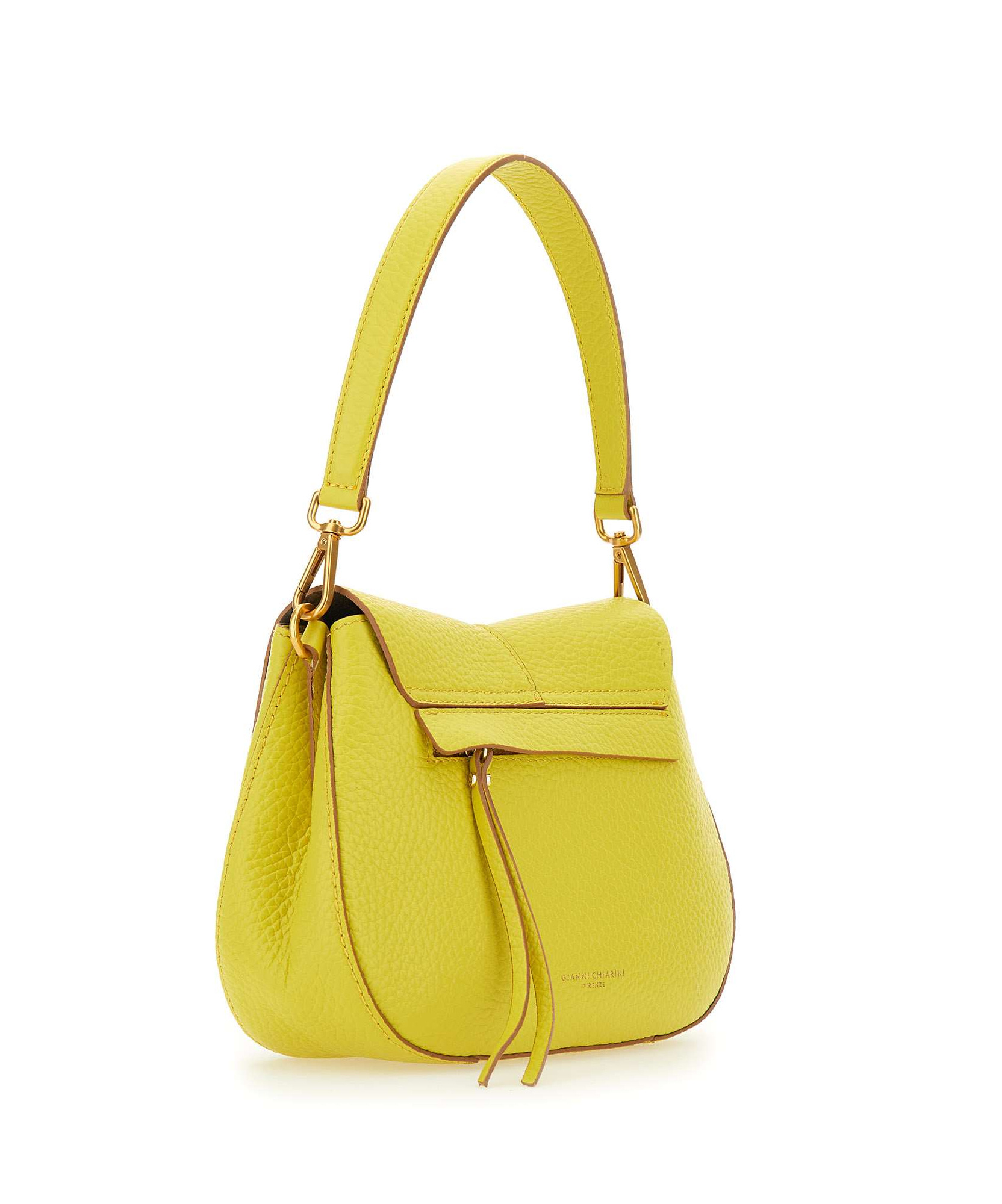 Gianni Chiarini Helena Round Foldover-top Shoulder Bag In Yellow