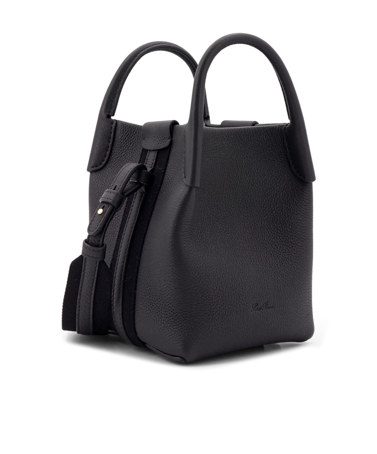 Loro Piana Double Handle Shoulder Bag In Black