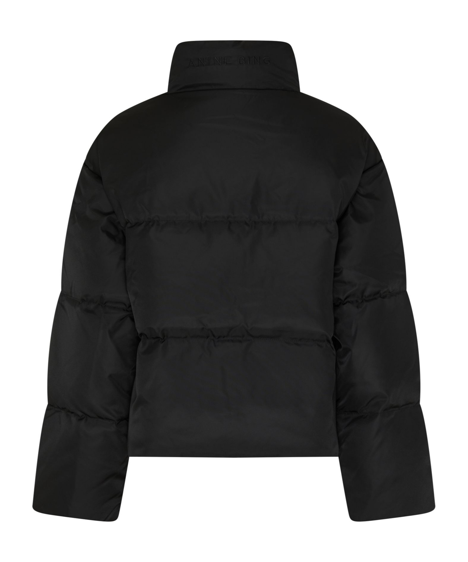 Shop Anine Bing Turtleneck Cotton Coat In Black