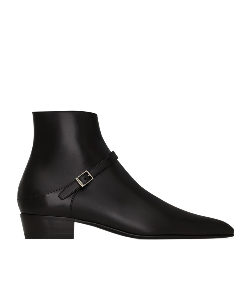Saint Laurent Augustin Boots In Smooth Leather In Black