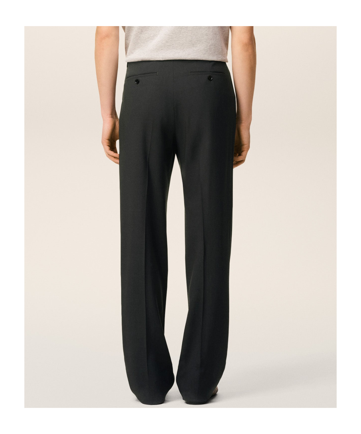 Ami Alexandre Mattiussi Straight Fit Trousers In Light Wool Twill. In Black