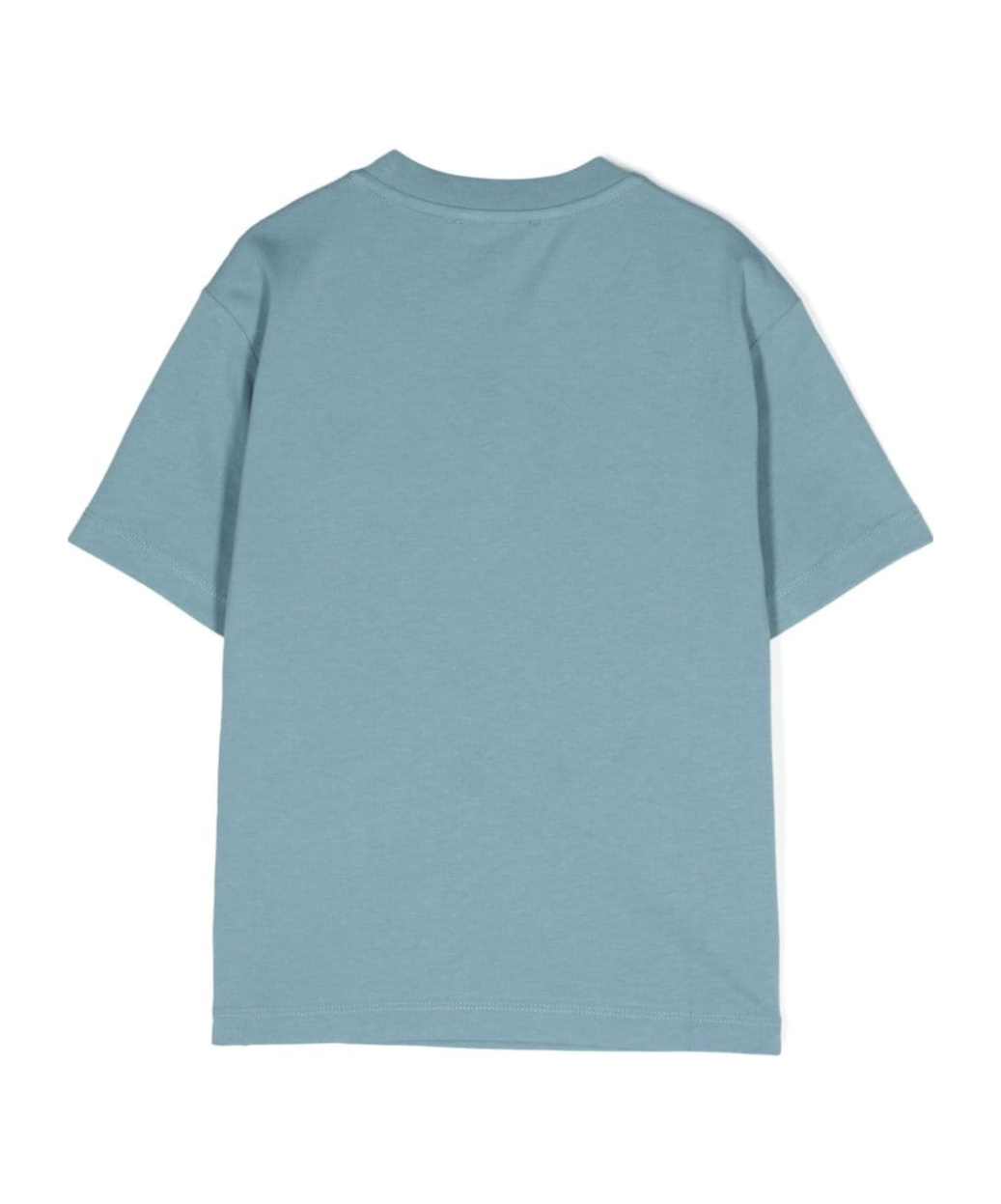 Emporio Armani Flocked-logo Cotton T-shirt In Blue