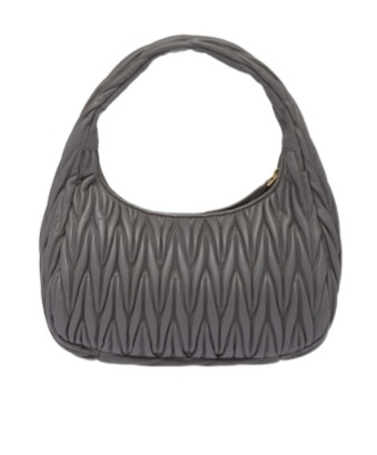 Miu Miu Wander Matelassé Nappa Leather Hobo Bag In Gray