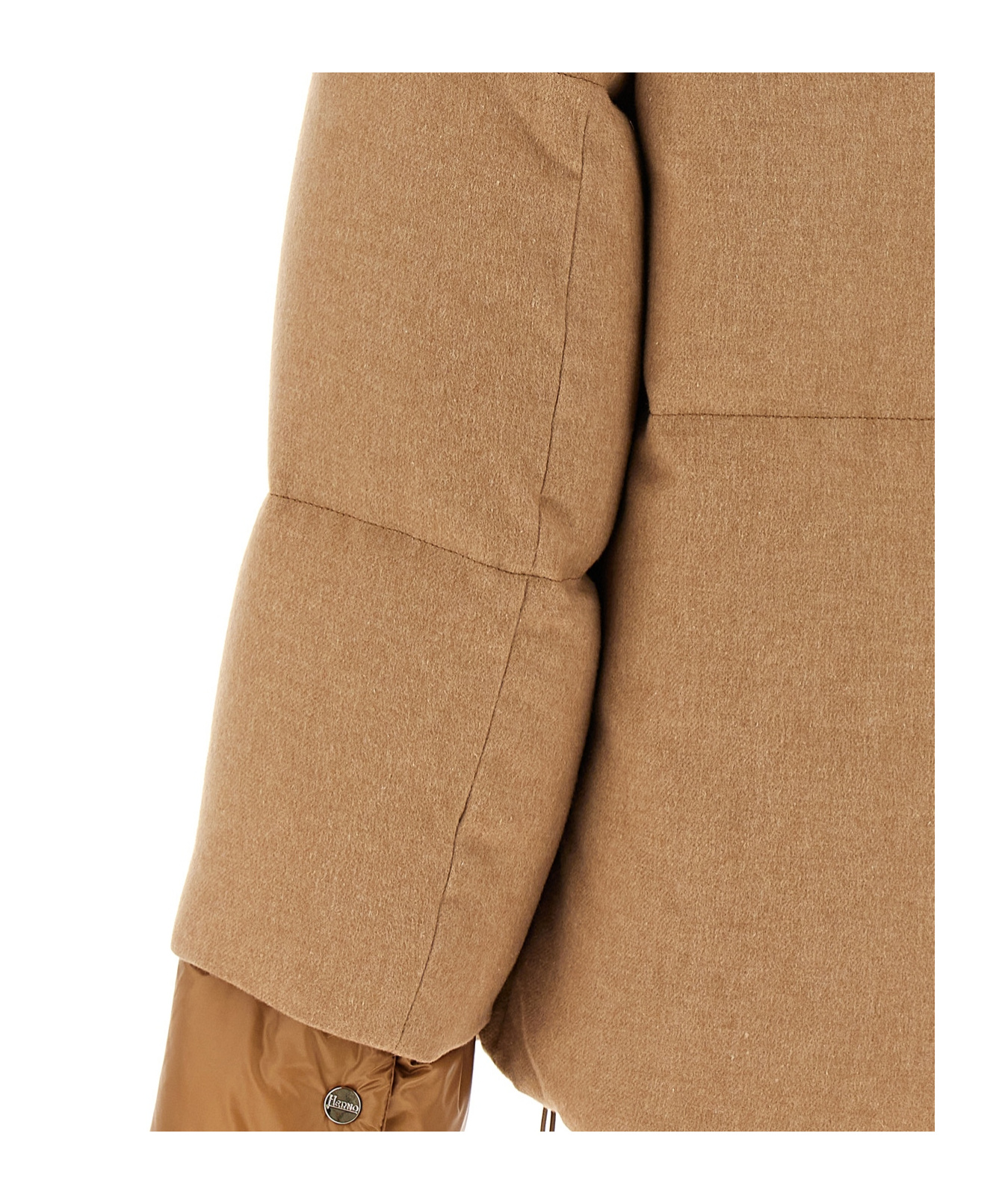 Herno Two-material Puffer Jacket In Green