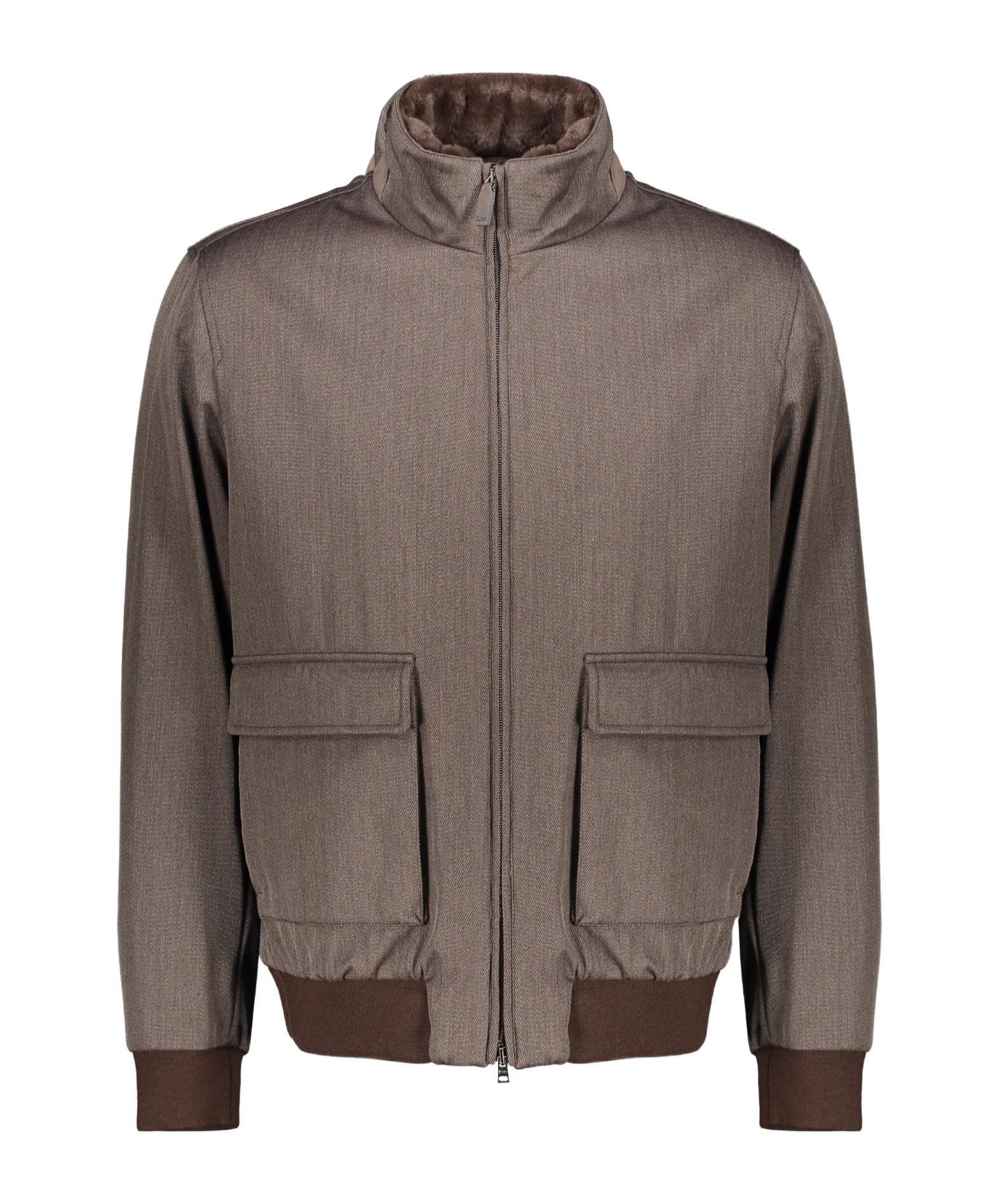 Herno Zip-up Bomber Jacket In Gray
