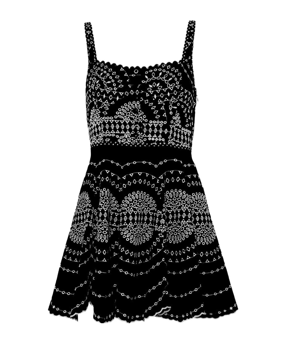 Charo Ruiz Winnie Broderie Anglaise Cotton-blend Mini Dress In Black