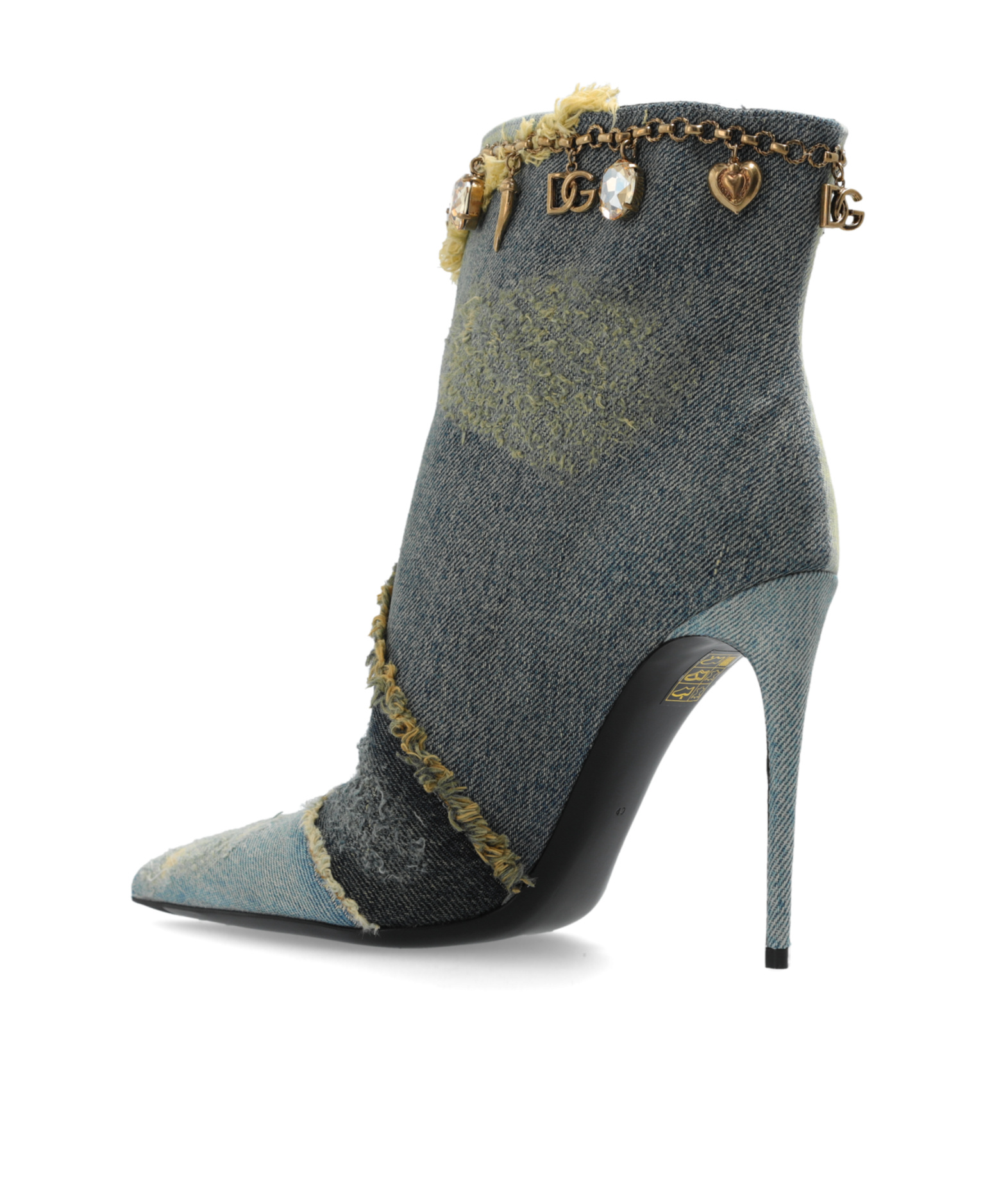 Shop Dolce & Gabbana Distressed Denim Boots In Black