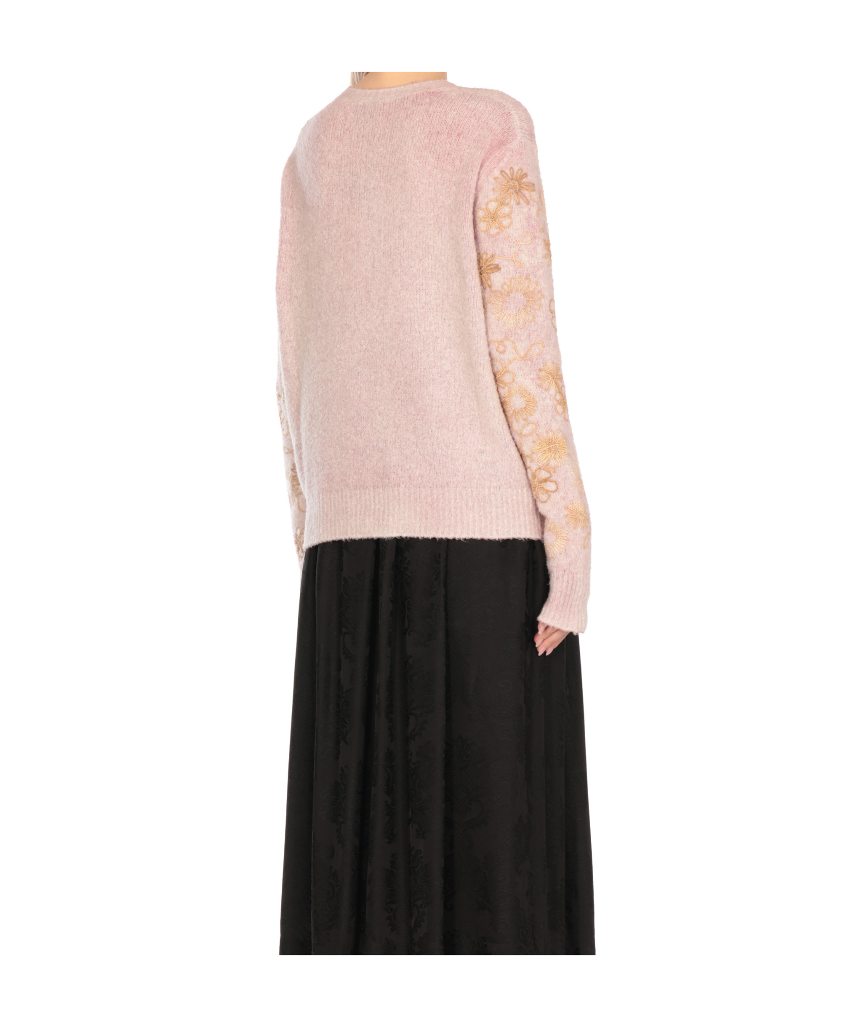 Avant Toi Embossed Floral Pattern Cotton Sweater In Pink