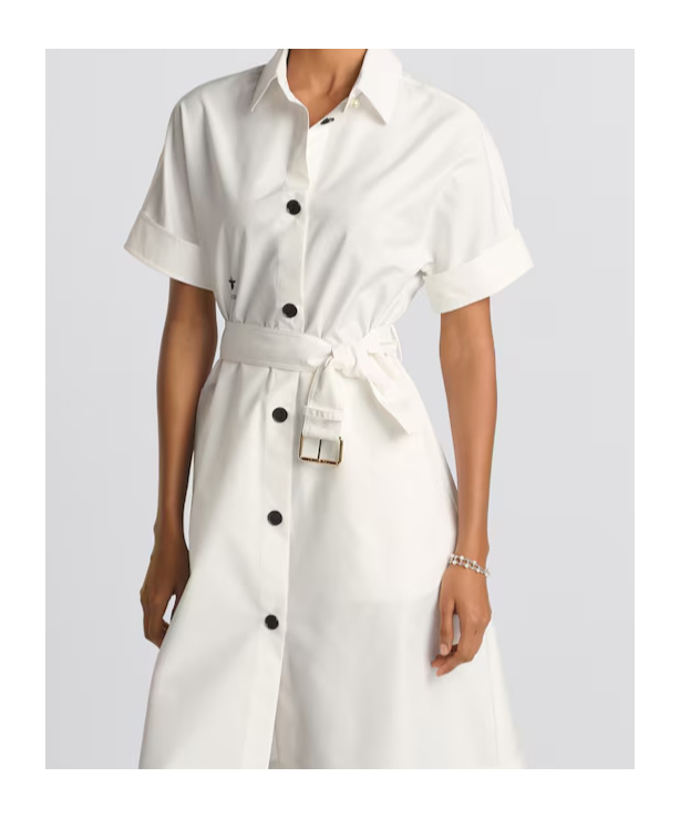 Shop Dior Shirt Dress In White