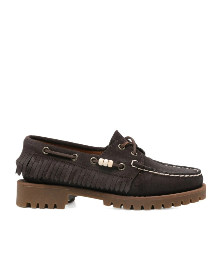 Sebago Brown Suede Lace-up Loafers In Multi