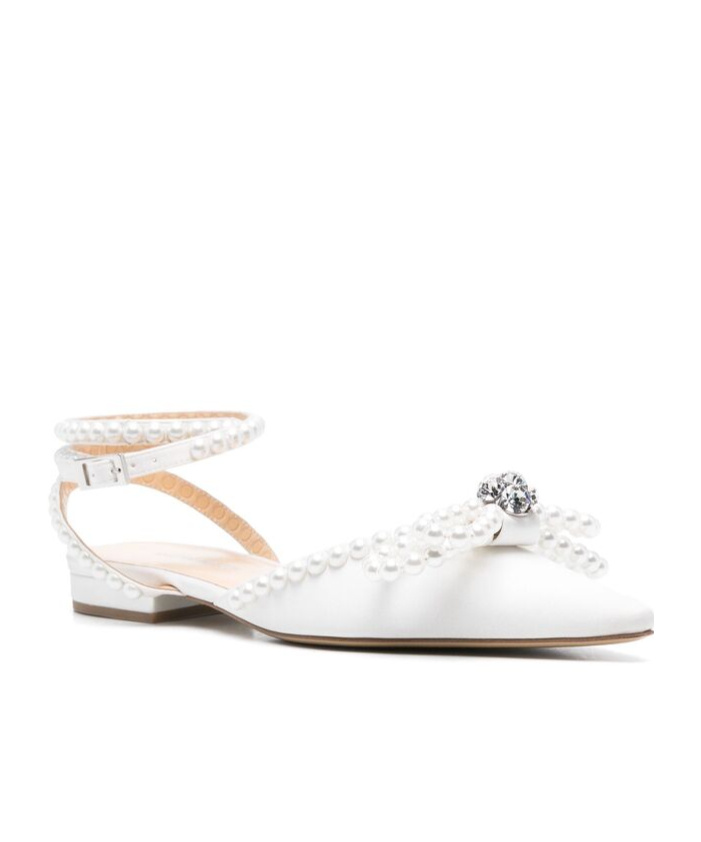Machmach Pointed Flat Shoes In White