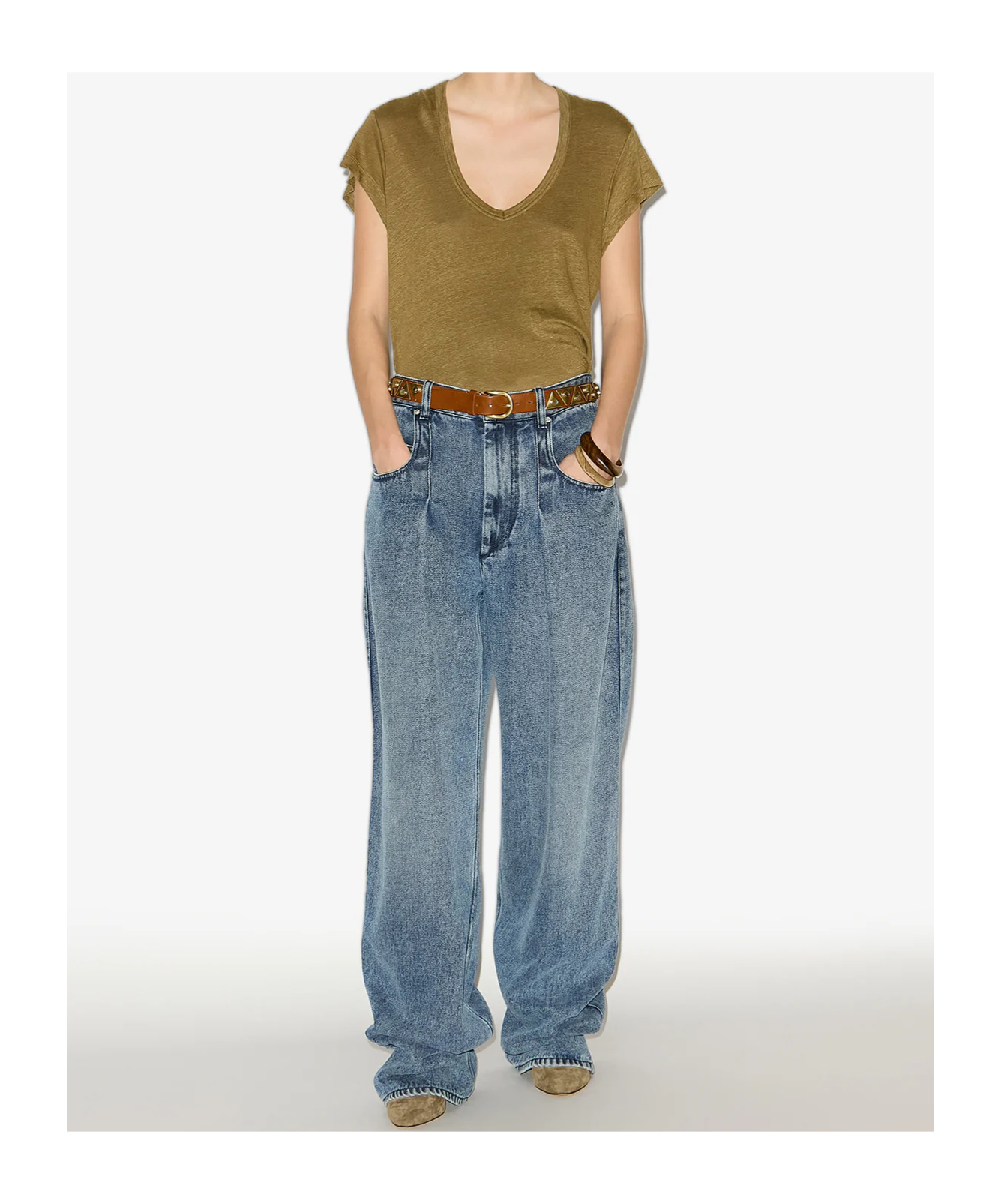 Isabel Marant Étoile Zankou T-shirt In Brown