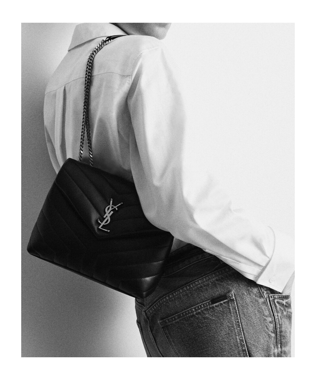 Saint Laurent Small Loulou Quilted Shoulder Bag In Black