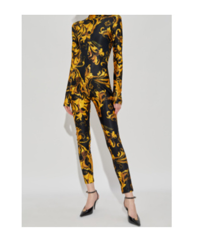 Versace Jeans Baroque-print High-neck Jumpsuit In Multi