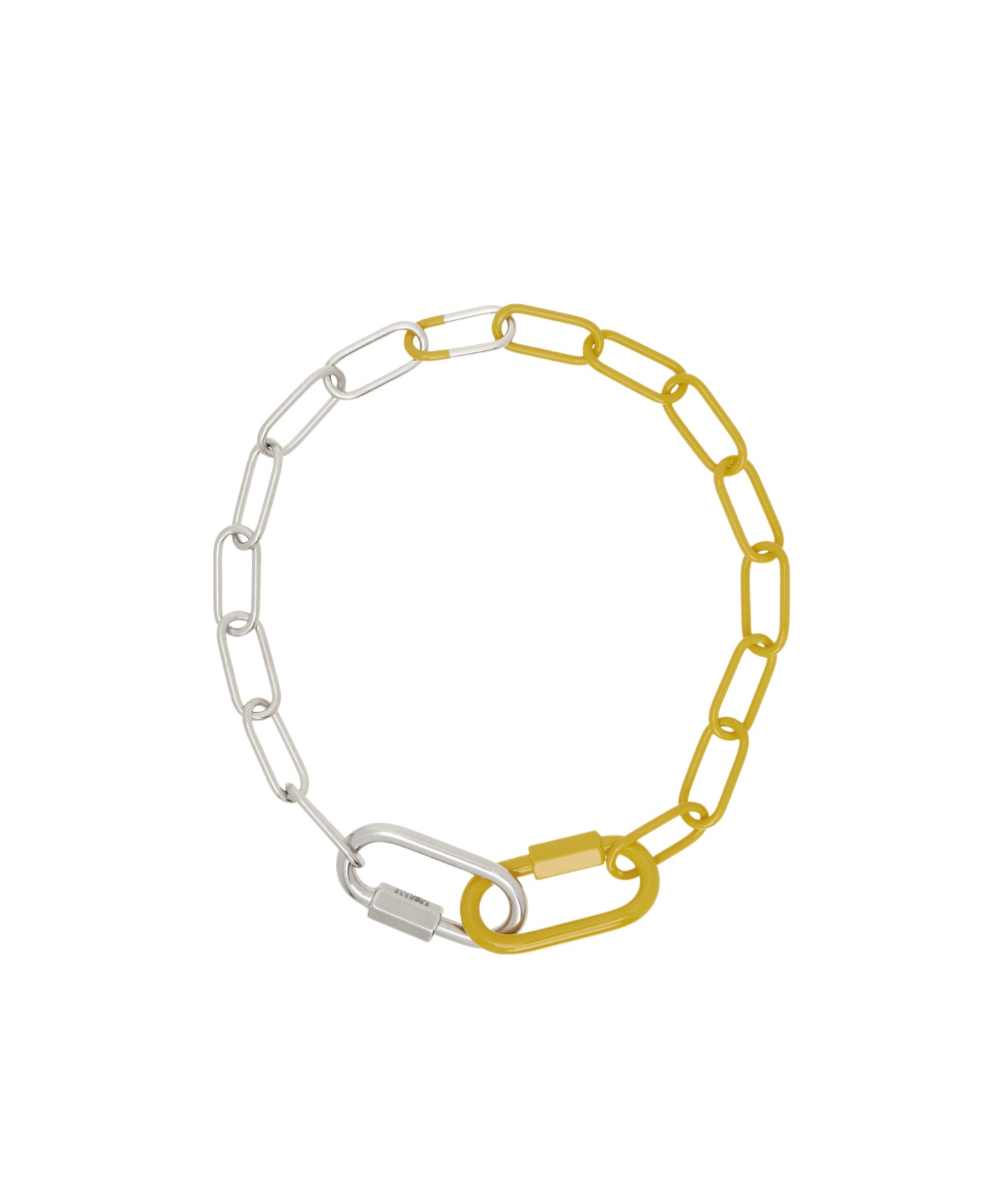 Mm6 Maison Margiela Silver & Yellow Carabiner Necklace In Yellow