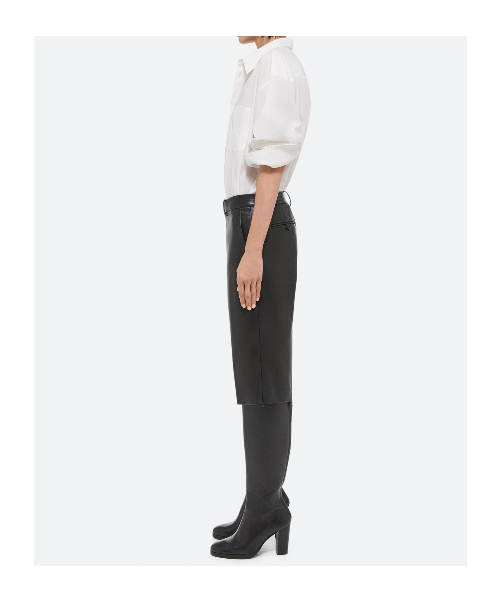 Helmut Lang Leather Car Short