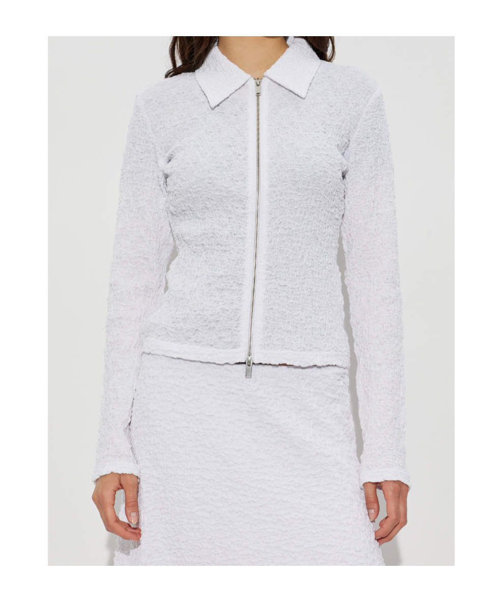 Samsoe & Samsoe Zip Collared Top In White