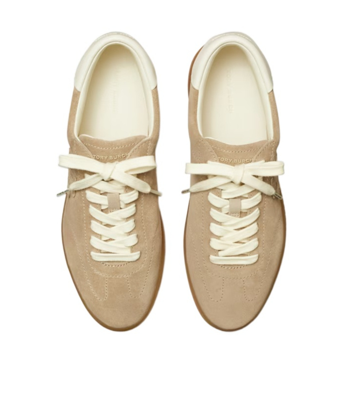 Tory Burch Phoenix Sneaker Contrast Heel Tab Rubber In Brown