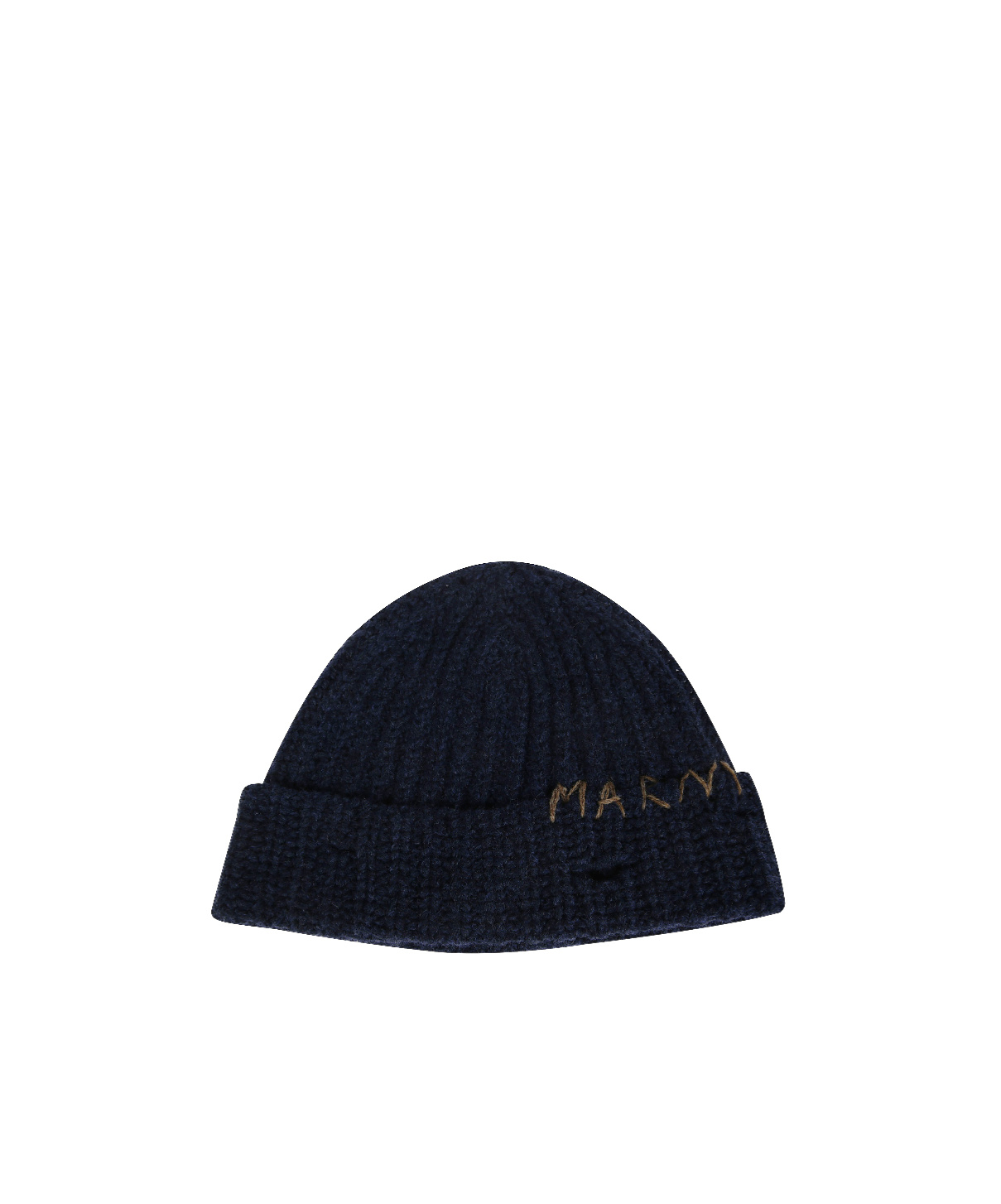 Marni Textured Knit Beanie With Rolled Cuff In Black