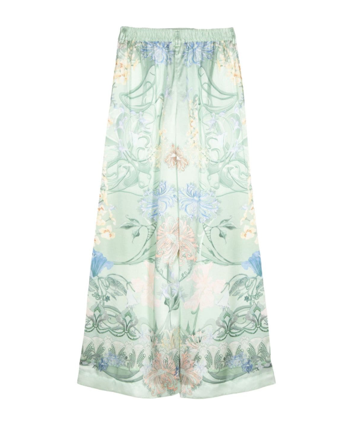 Camilla Dreaming In Dutch-print Silk Trousers In White