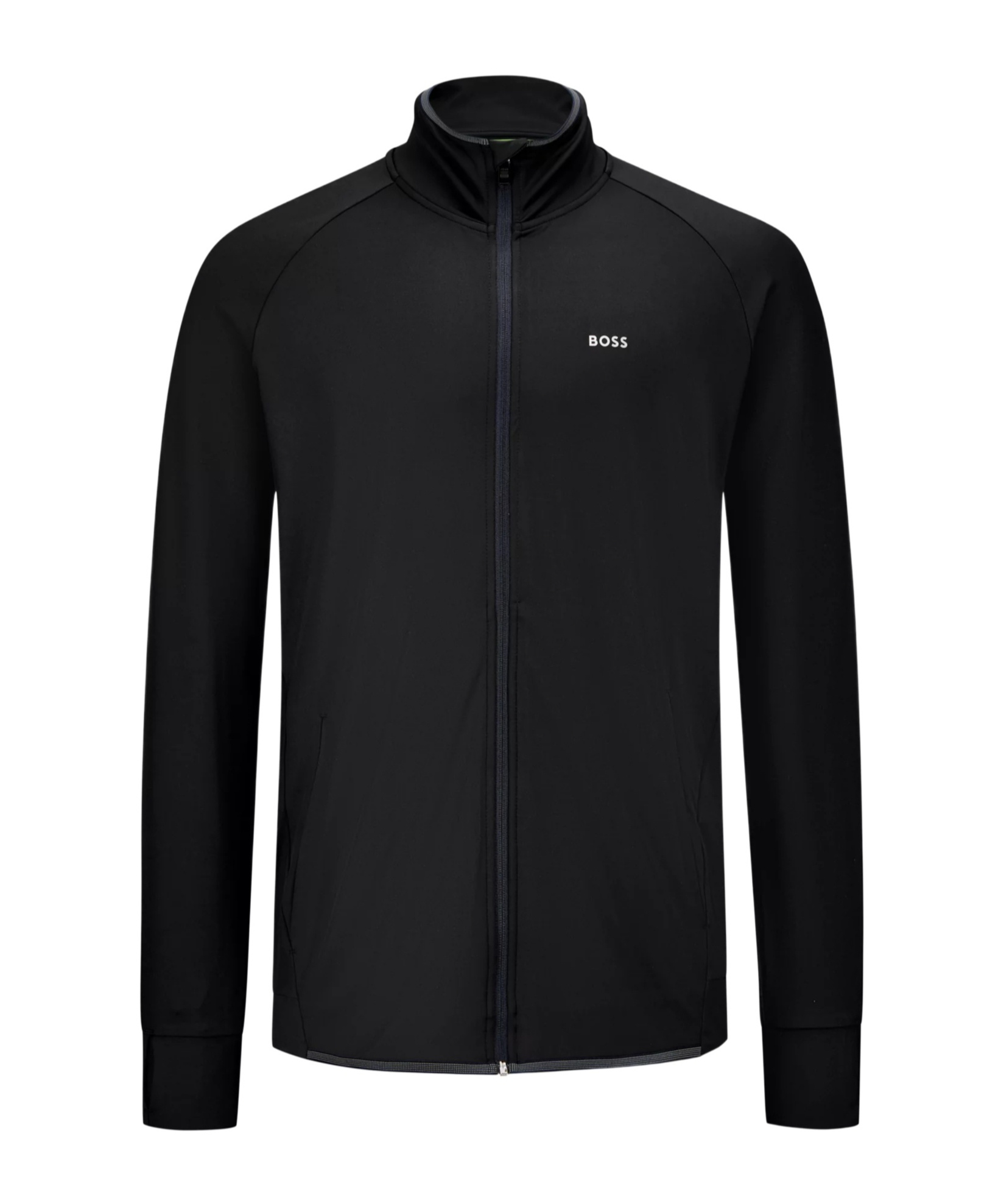 Shop Hugo Boss Logo Zipper Sweater In Black