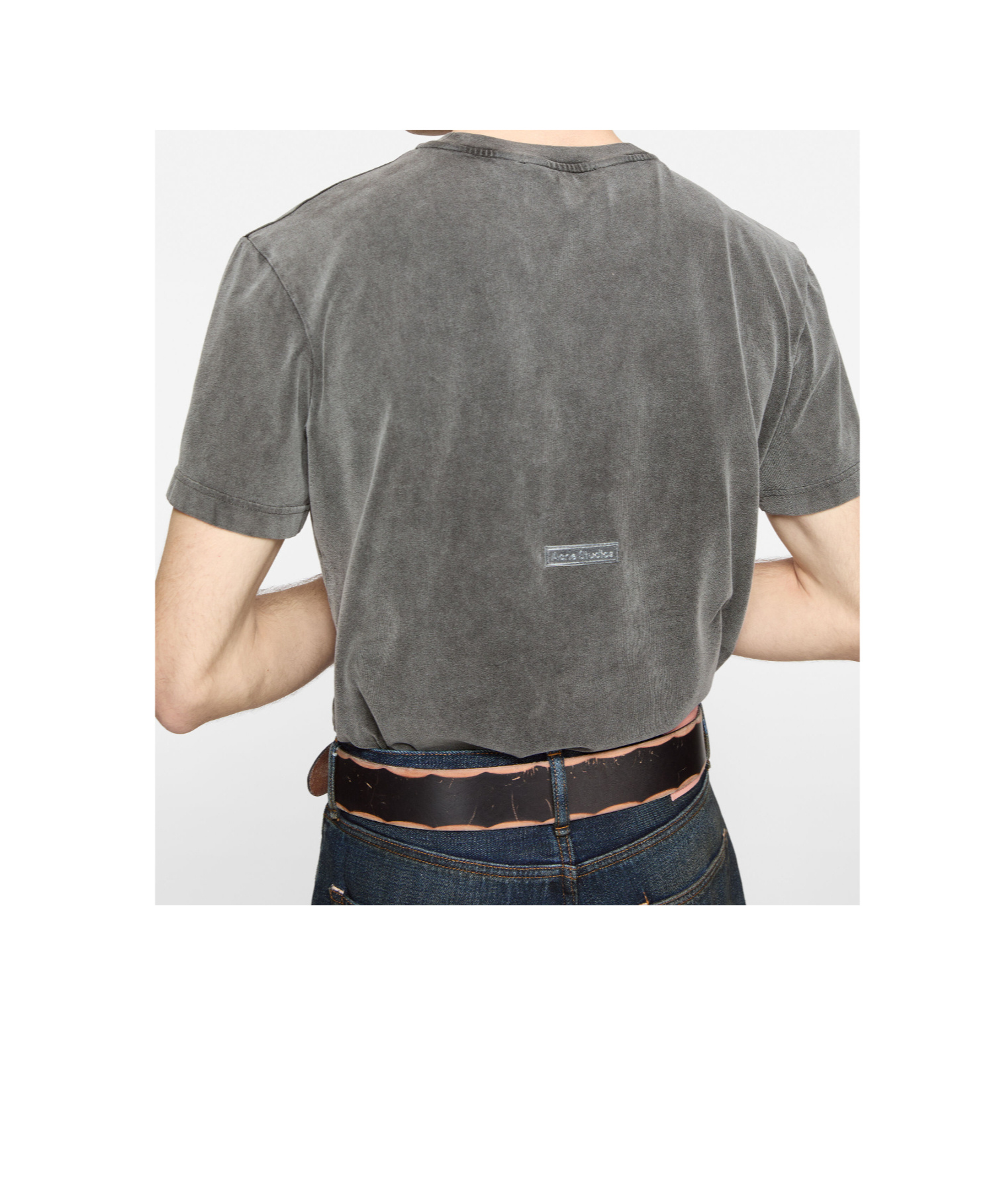 Acne Studios Extorr Logo-appliquéd Garment-dyed Cotton-jersey T-shirt In Gray