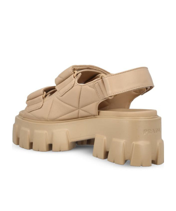 Prada 55mm Monolith Sandals In Yellow