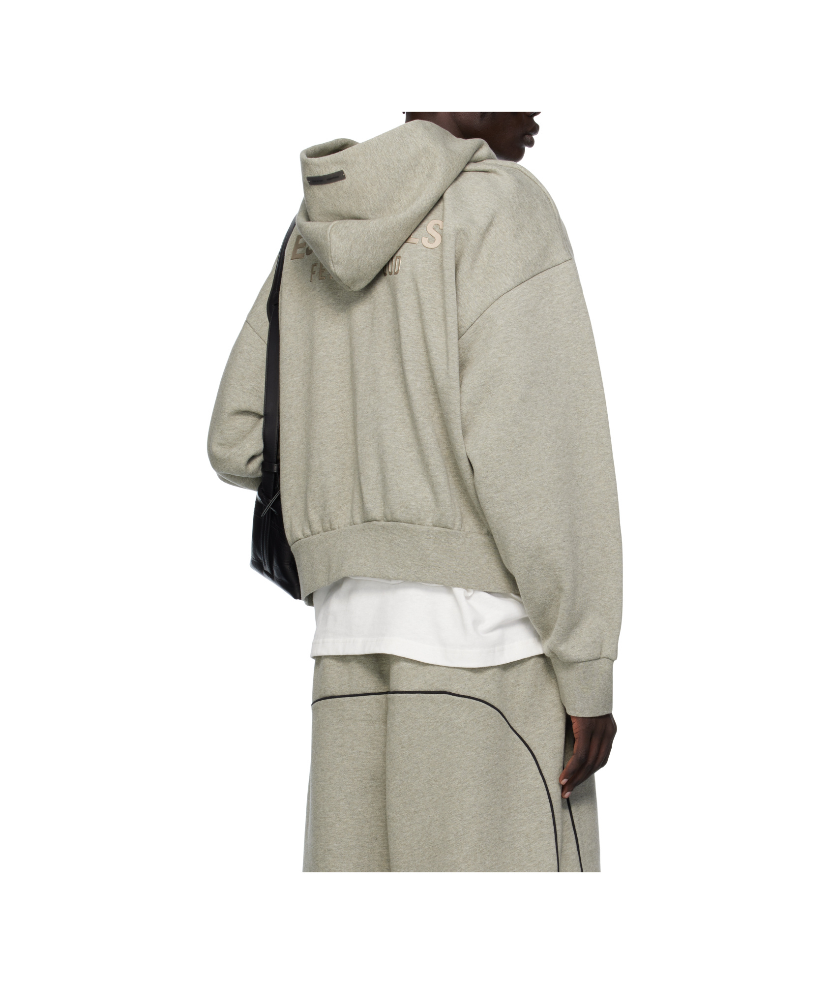 Essentials Zipper Hooded Sweatshirt In Gray