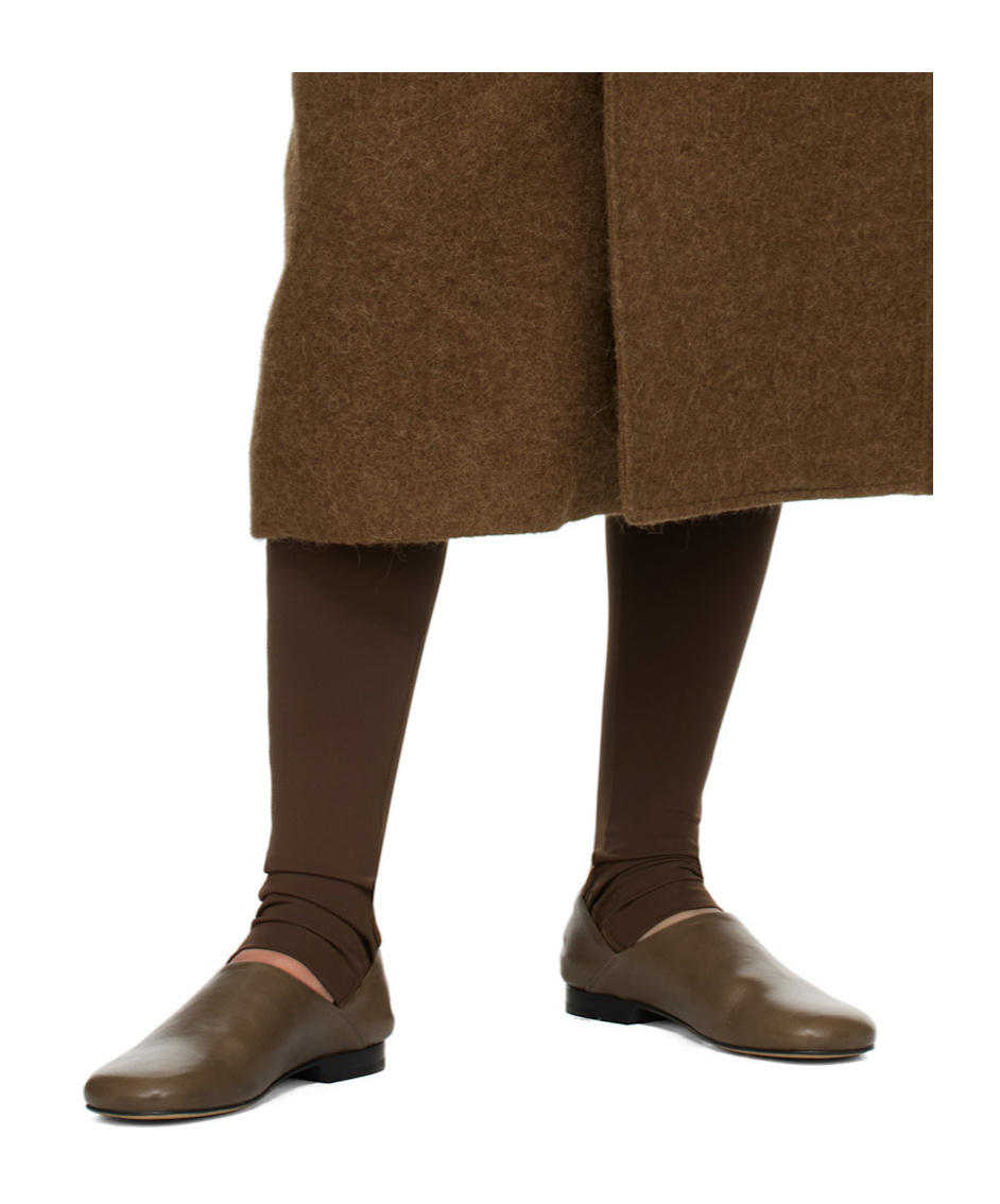 Shop Lemaire Leather Slippers In Brown