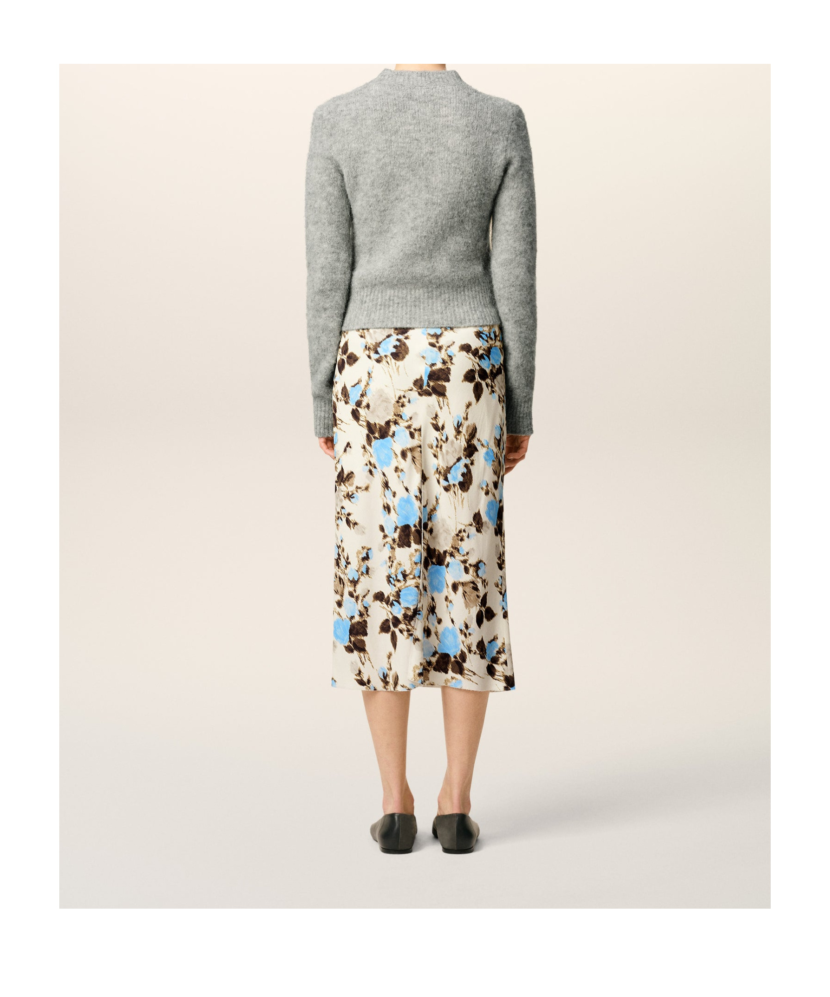 Ami Alexandre Mattiussi Floral-print A-line Skirt In Neutral