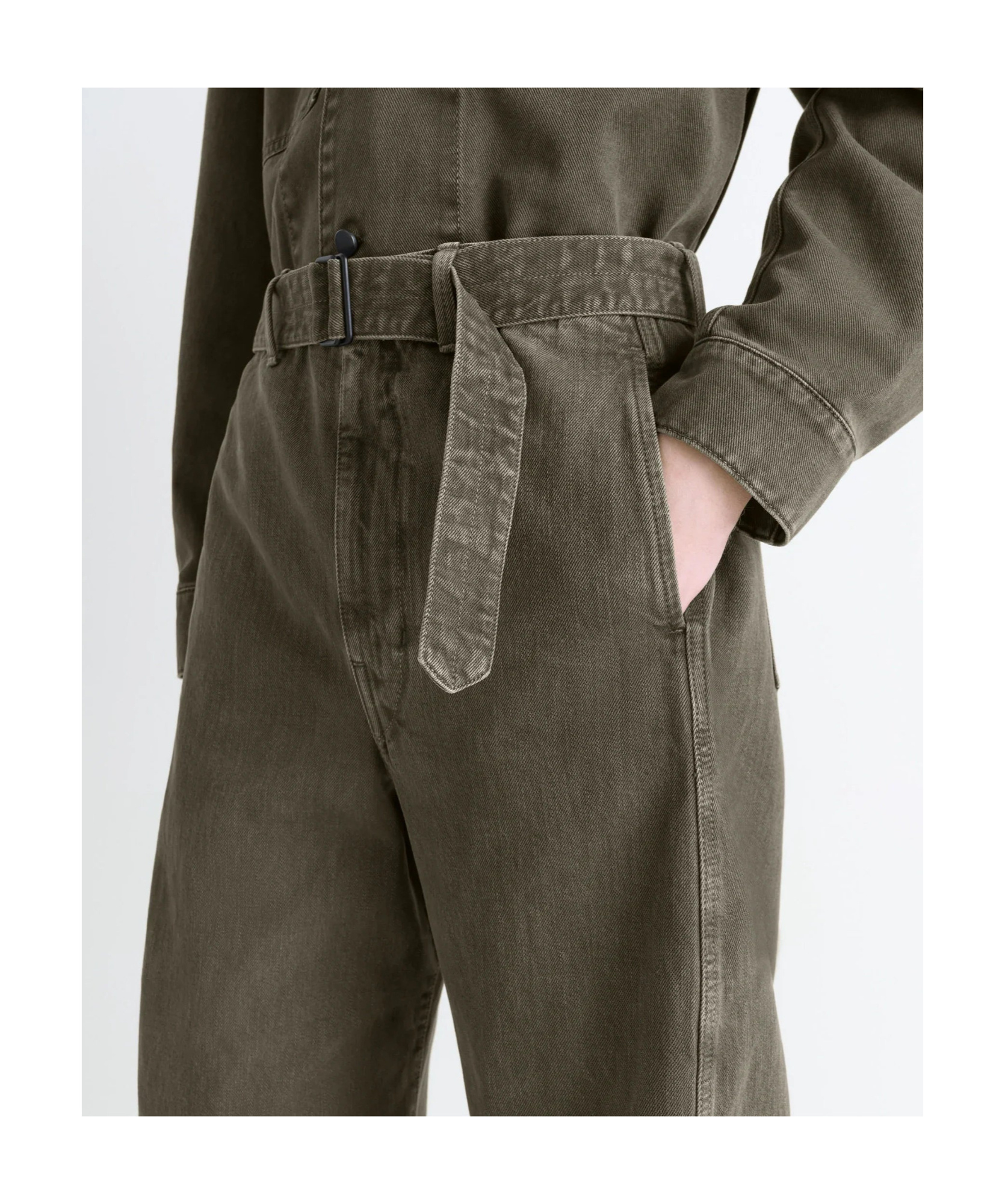 Lemaire Twisted Denim Cotton Jeans In Green