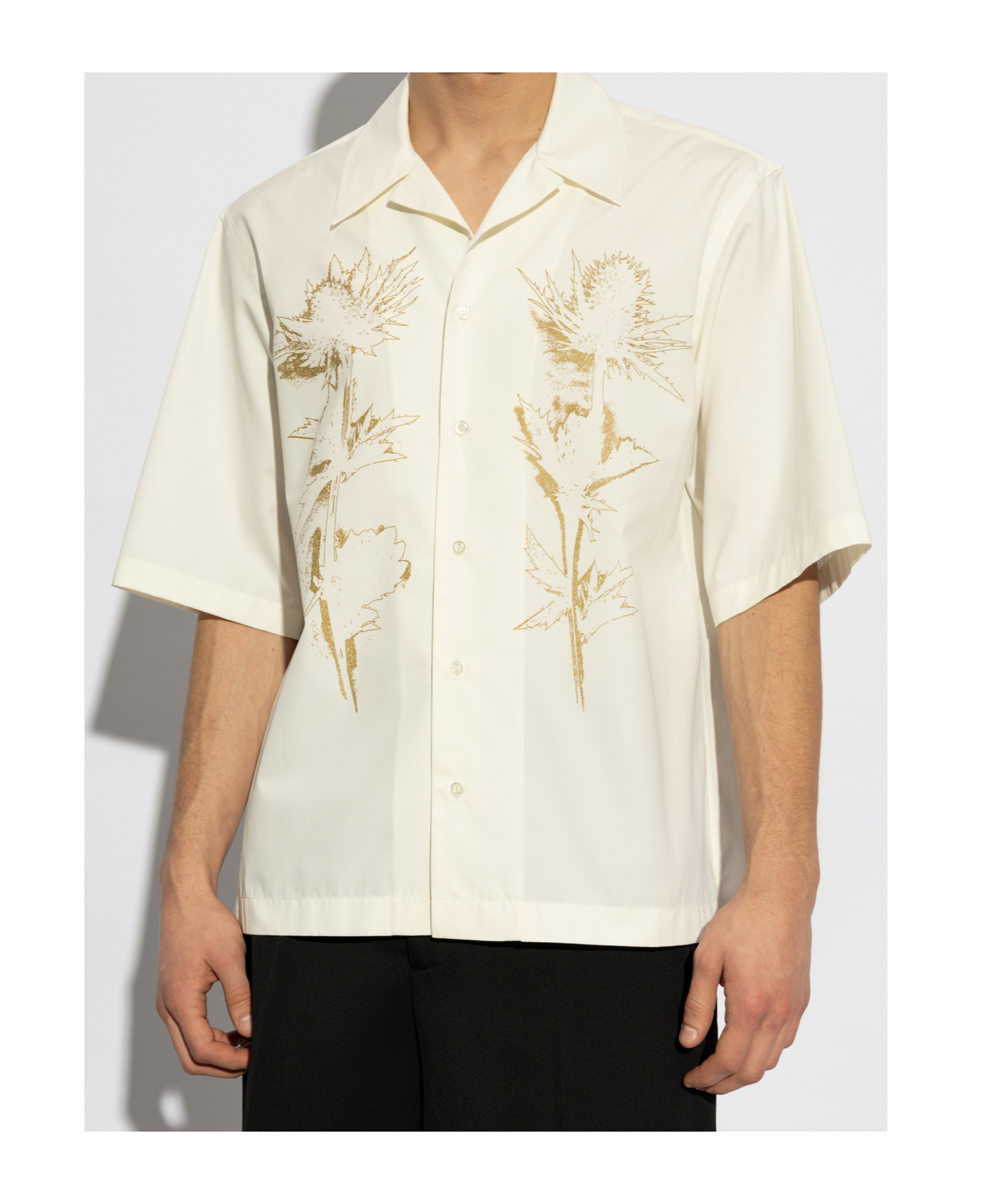 Alexander Mcqueen Long-sleeved Printed Shirt In White