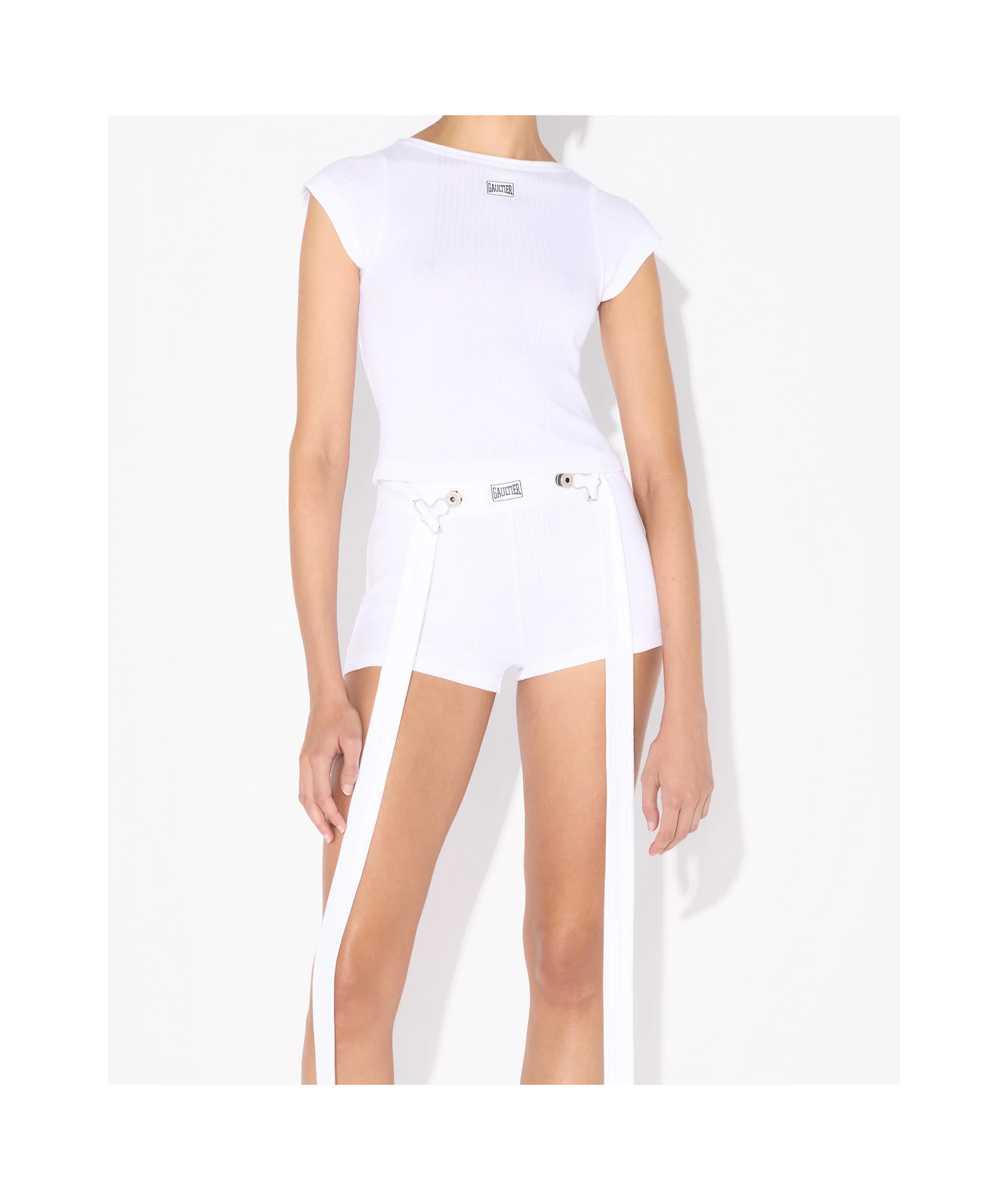 Shop Jean Paul Gaultier Logo-patch T-shirt In White