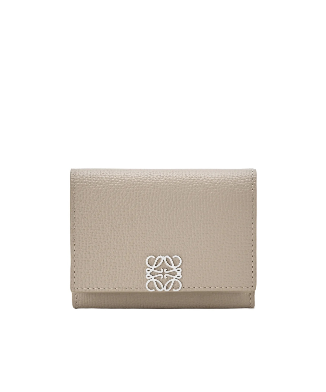 Loewe Anagram Trifold Wallet In Pebble Grained Calfskin In Brown