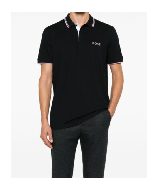 Hugo Boss Short-sleeved Polo Shirt In Black