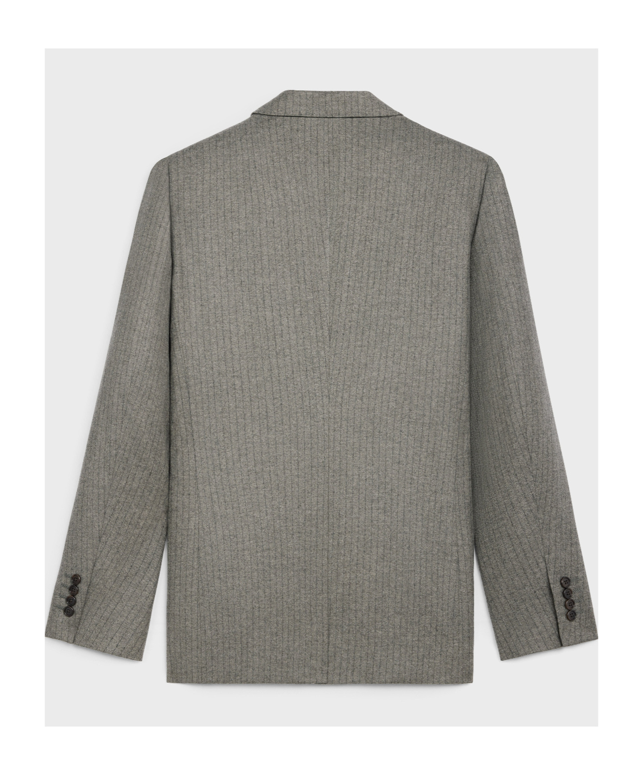 Celine Classic Striped Flannel Jacket In Gray
