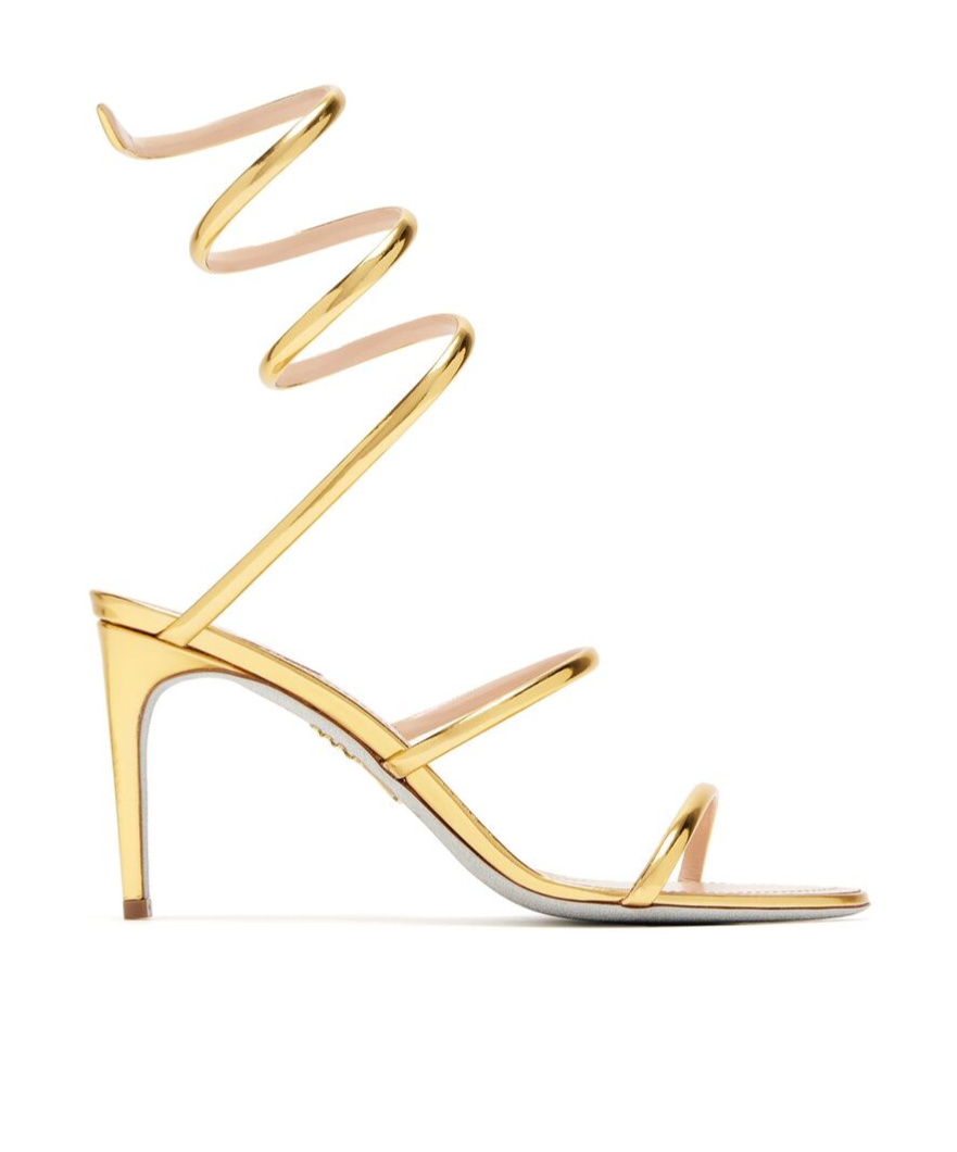 René Caovilla Ankle Wrap Sandals In Nude