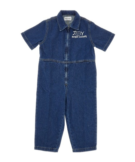 Bobo Choses Smiling Denim Overall In Blue