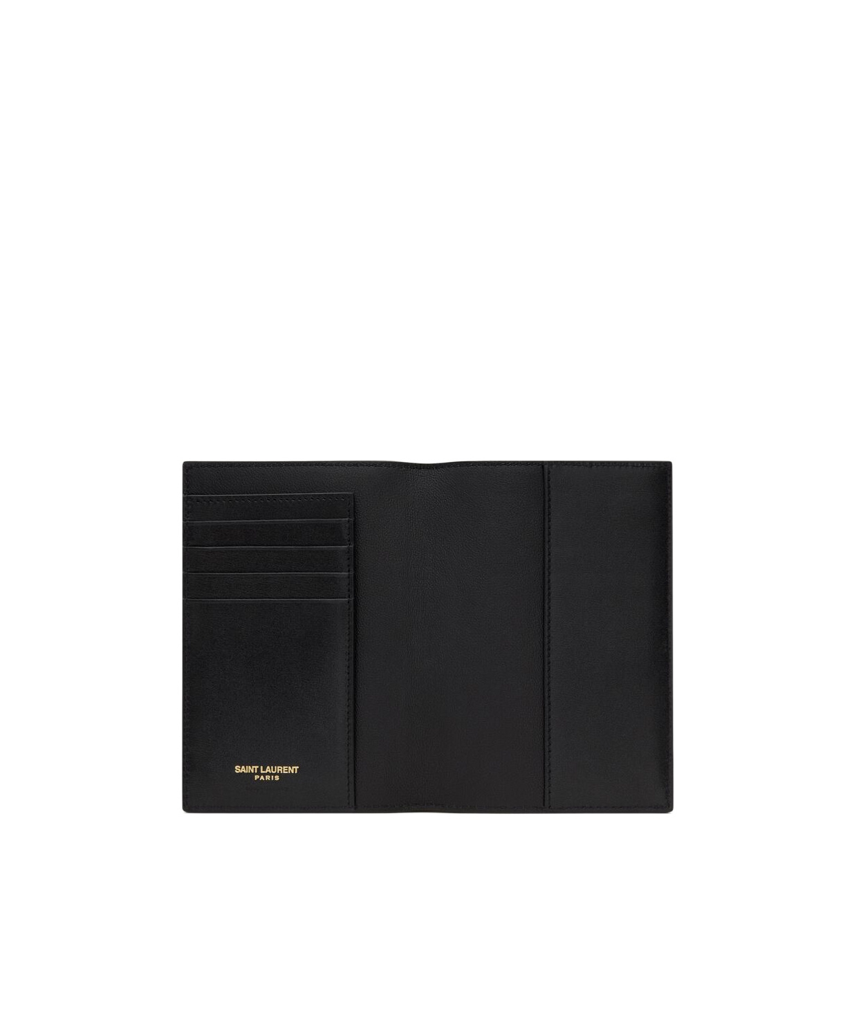 Saint Laurent Logo-plaque Cardholder In Black