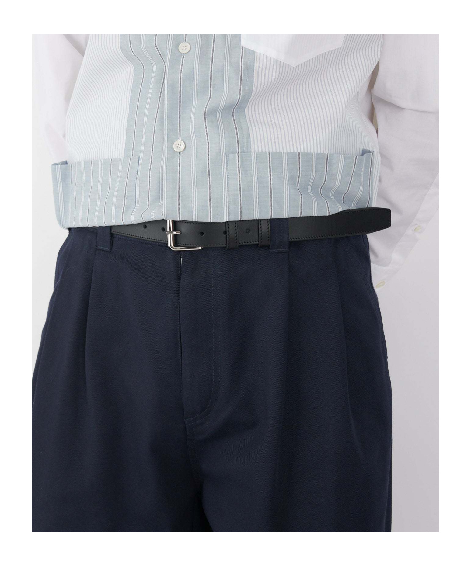Comme Des Garçons Square Buckle Belt In Black