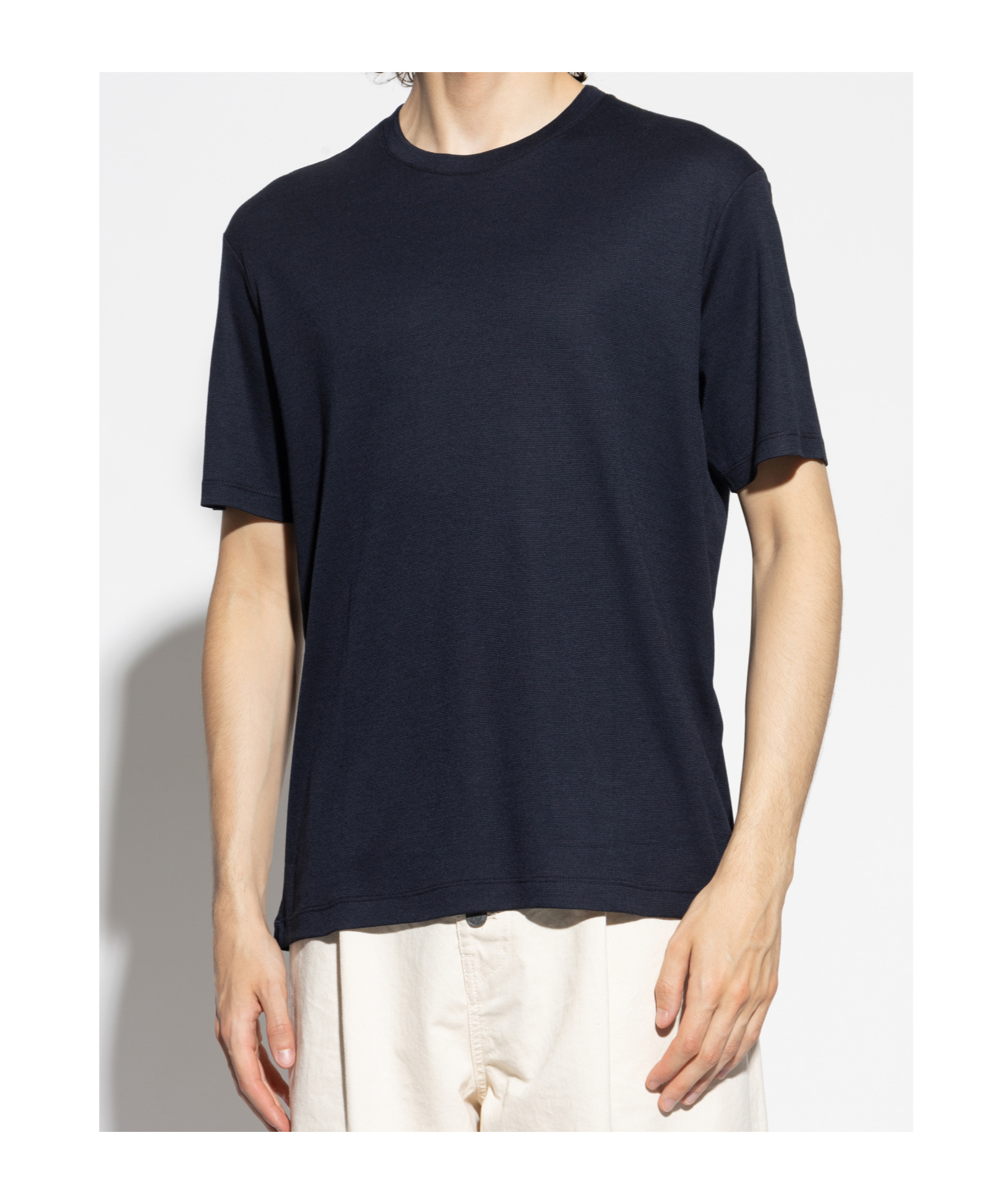 Paul & Shark Crew-neck Cotton T-shirt In Black